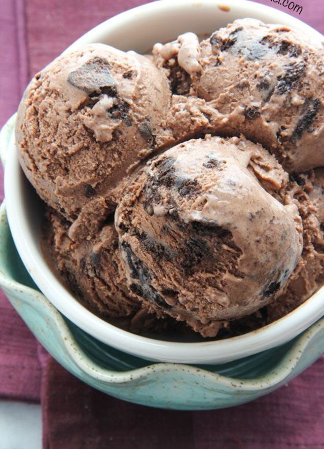 5. Double chocolate ice cream infused with chocolate cookie crumbs.