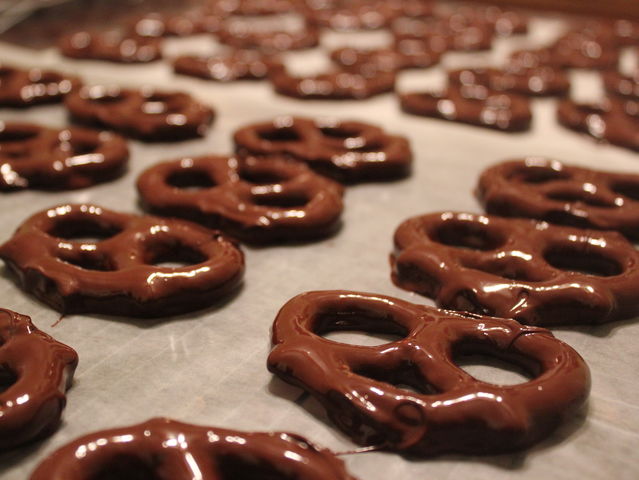 18. Give us all these chocolate covered pretzels!