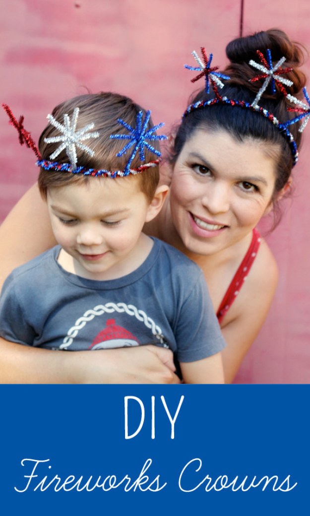 Making fireworks crowns is a blast, too.