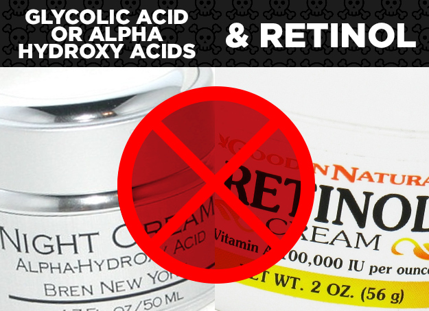 Glycolic Acid/AHAs + Retinol = Ineffective Skincare