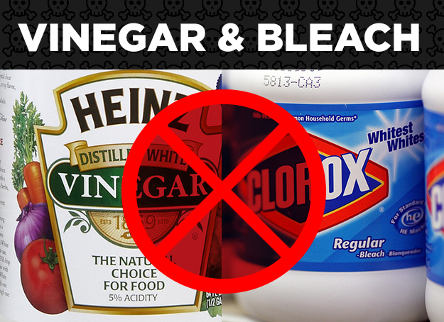 Bleach + Vinegar = Toxic Chlorine Gas