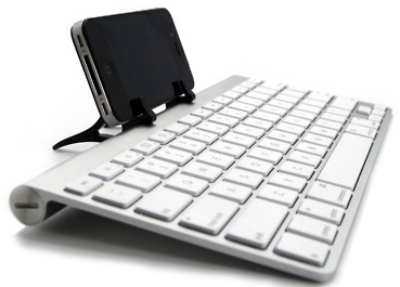 You can use ANY bluetooth keyboard with your iPhone or iPad.