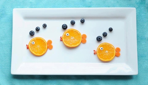 Or orange fish with blueberry bubbles.