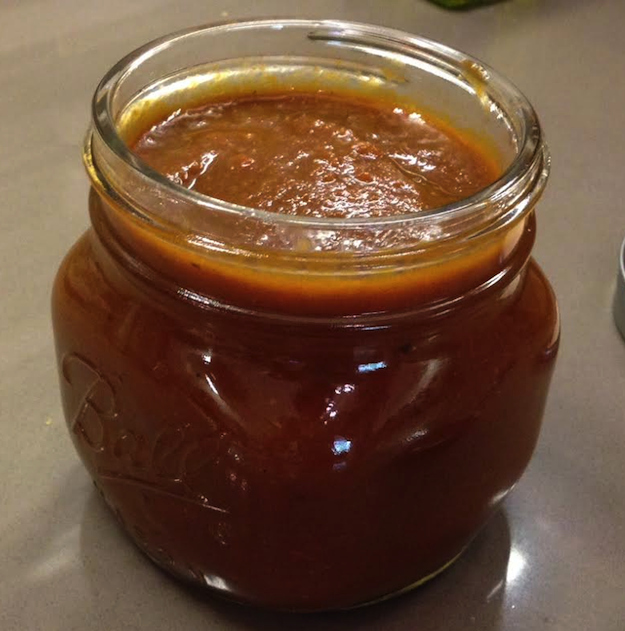 Red pepper, shallot, and coffee BBQ sauce