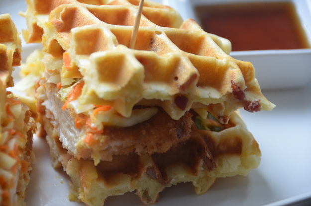 Chicken and Bacon Waffle Sandwich