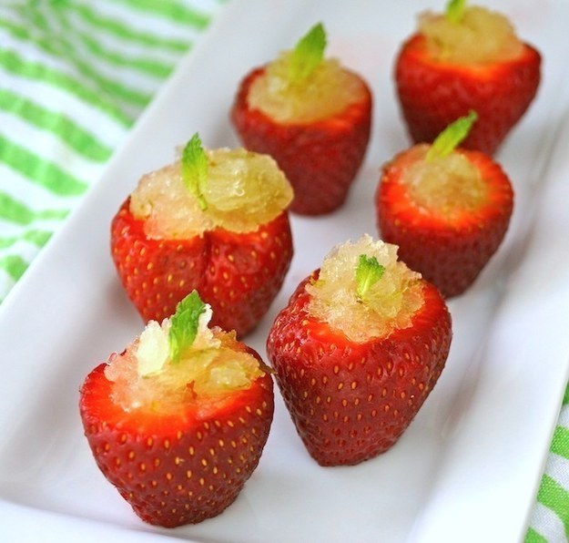 With minty lime granita.