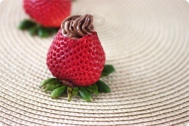 With chocolate mousse.