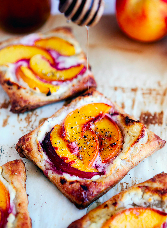 Peach Tart with Goat Cheese and Honey