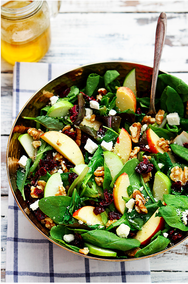 Apple, Cranberry &amp; Walnut Salad with Homemade Vinaigrette