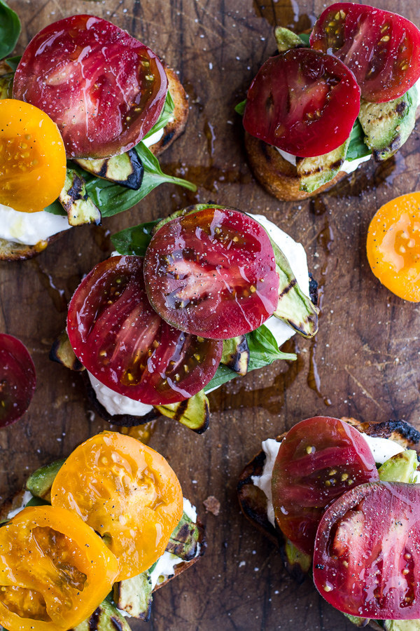 Grilled Caprese Toast with Burrata Cheese