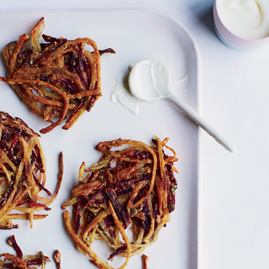 Beet &amp; Potato Latkes with Thyme