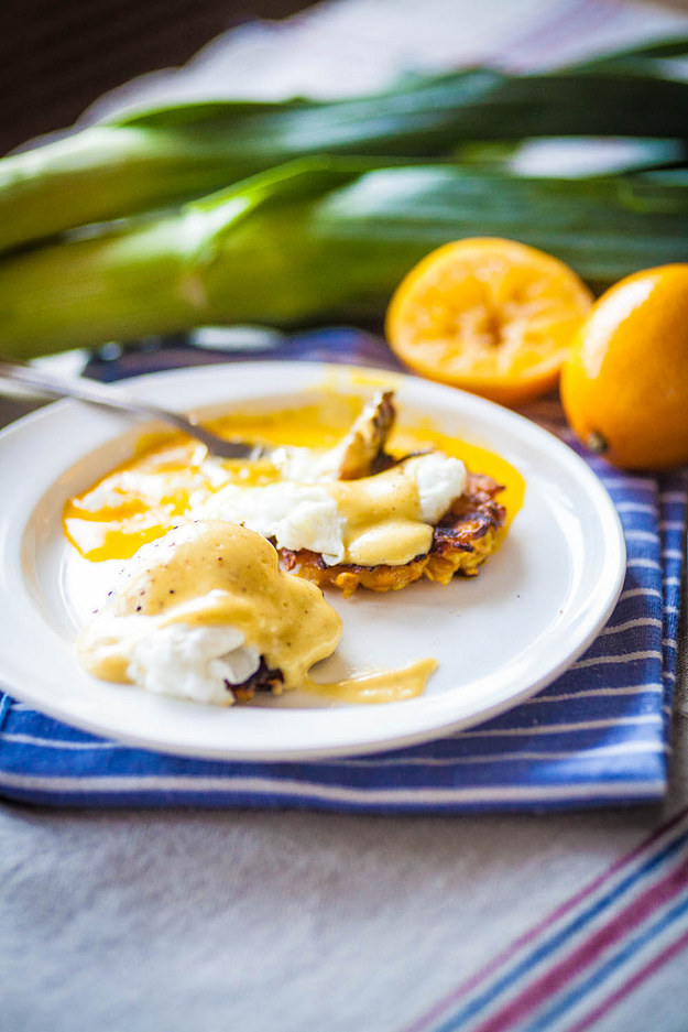 Butternut Squash &amp; Leek Latke Benedict