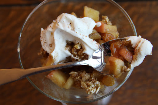 The brilliant secret to an easy crisp is just cooking up some apples and putting granola on top.