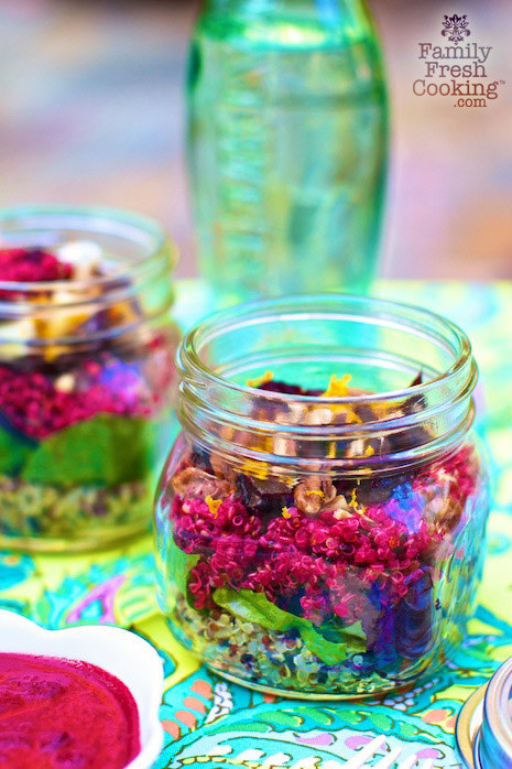 Layered Quinoa Salad With Beet Vinaigrette