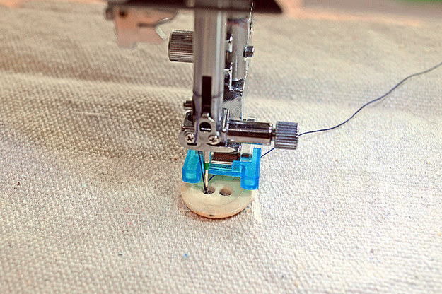 3. Sew buttons on with your sewing machine.