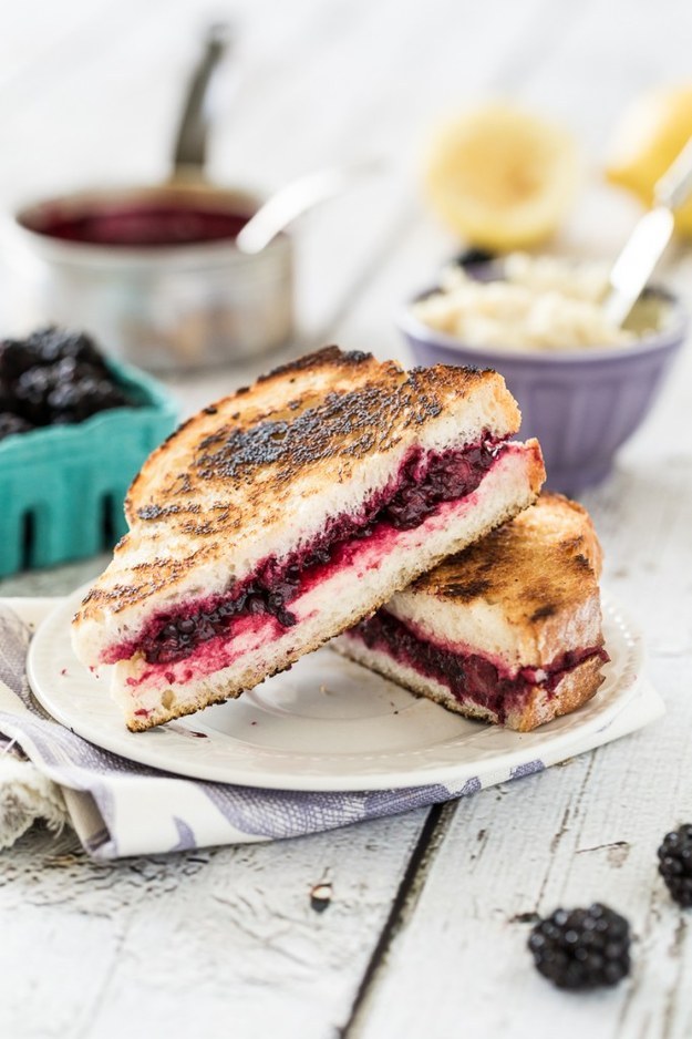 Lemon-Lavender Blackberry &amp; Ricotta Grilled Cheese