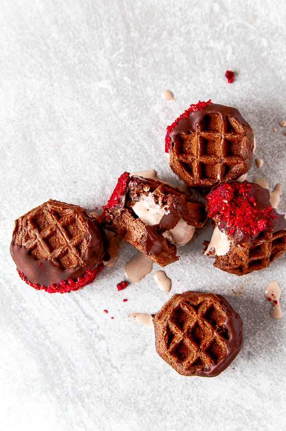 Chocolate Waffle Ice Cream Sandwiches