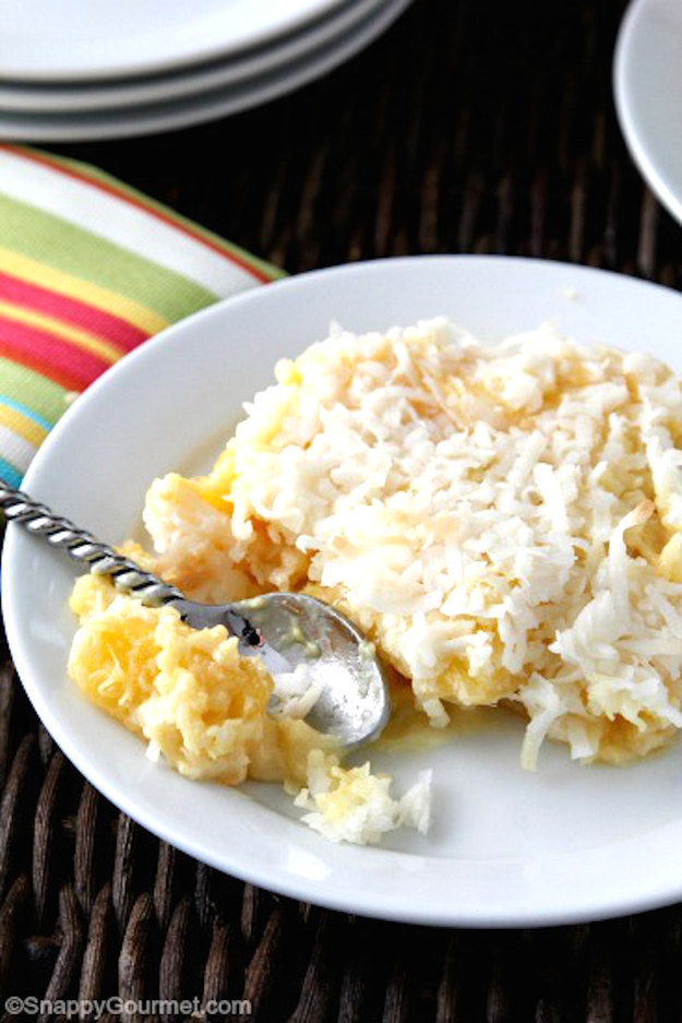 Pineapple Dump Cake with Coconut