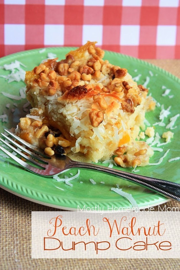 Peach &amp; Walnut Dump Cake