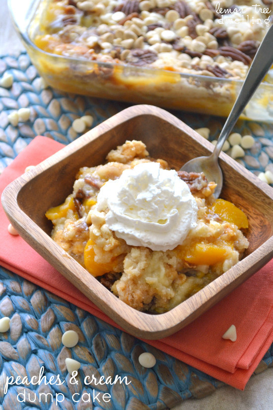 Peaches and Cream Dump Cake