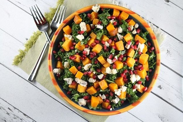 Kale Salad with Butternut Squash