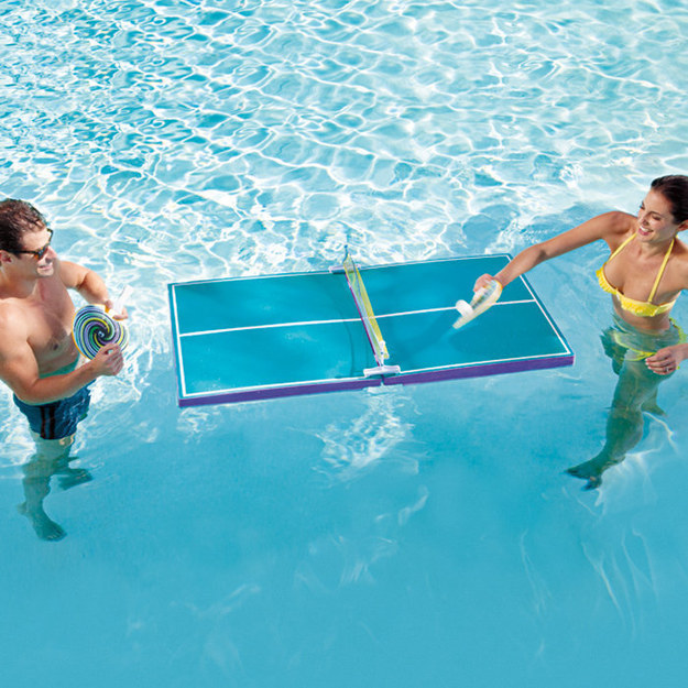 This floating waterproof ping pong table ($80) allows you to live your best life with *friends*.