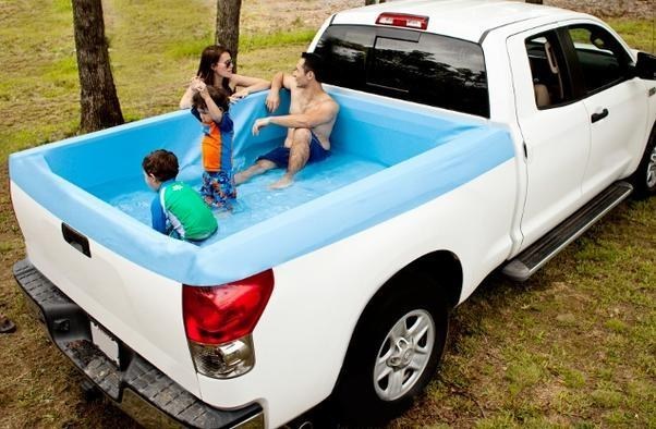 This pick-up pool ($199) transforms your truck into the best thing ever.