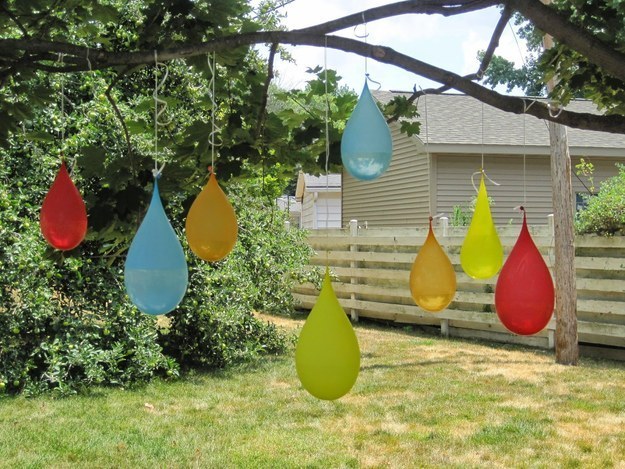 Swap out a piñata for water balloons for a game that will actually cool you down.