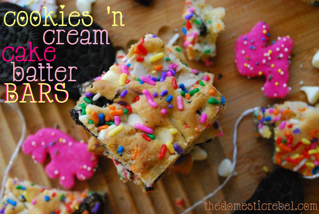 Cookies 'N Cream Cake Batter Bars