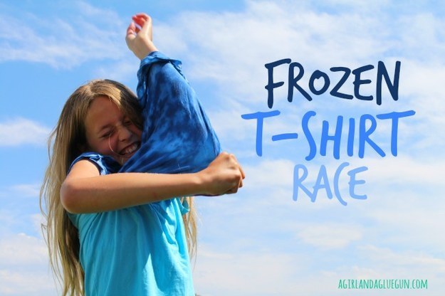 Hold a race to see who can put on a frozen tee the fastest.