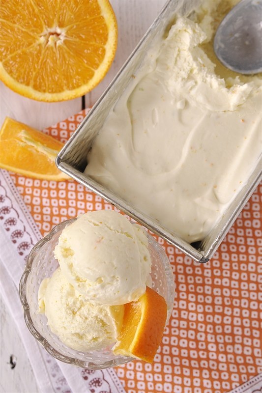 No-Churn Fruity Orange Ice Cream