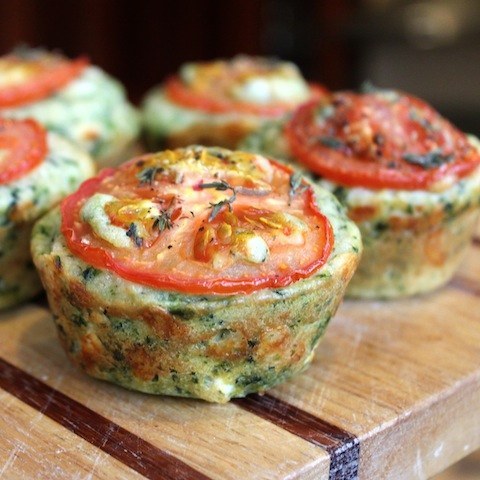 Cheesy Spinach Muffins