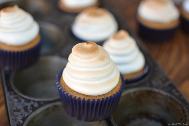 Sweet Potato Cupcakes with Toasted Marshmallow Frosting
