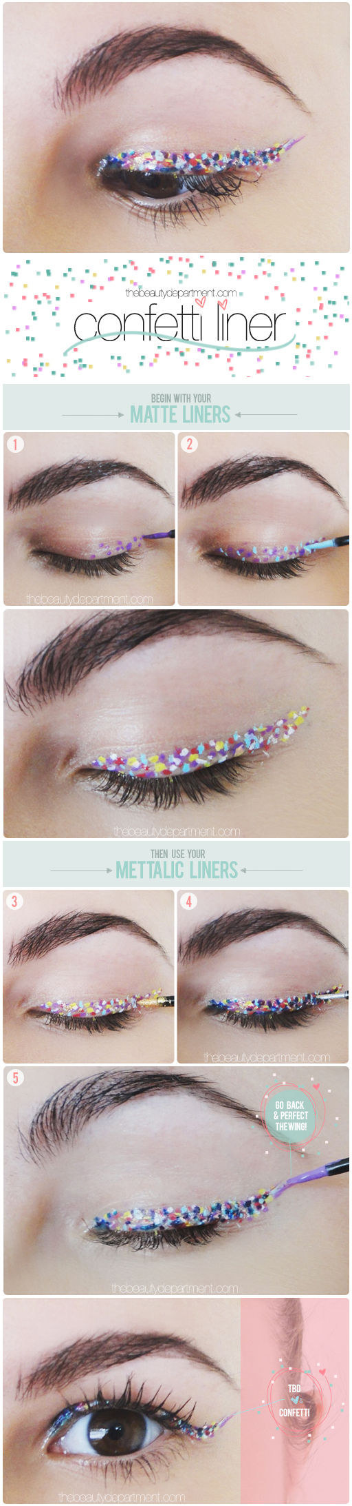 Throw an eyelid party with this confetti liner.