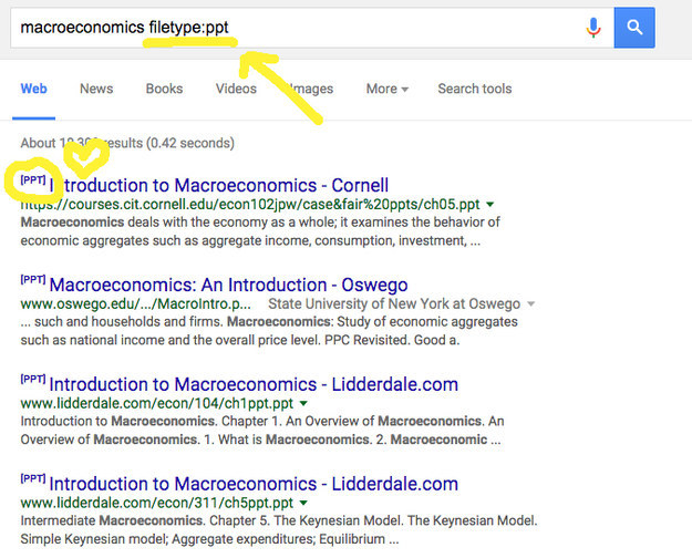 Want to learn a concept in a jiffy? Google the subject matter + "filetype:ppt" to find free lecture slides online.