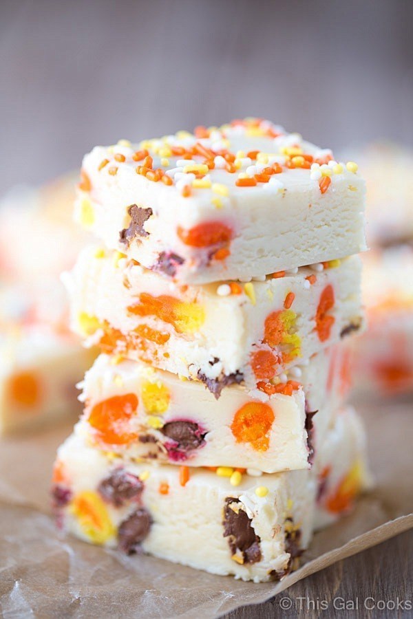 Candy Corn M&amp;M White Chocolate Fudge