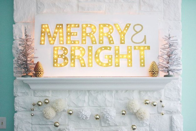 DIY a joyful holiday marquee.