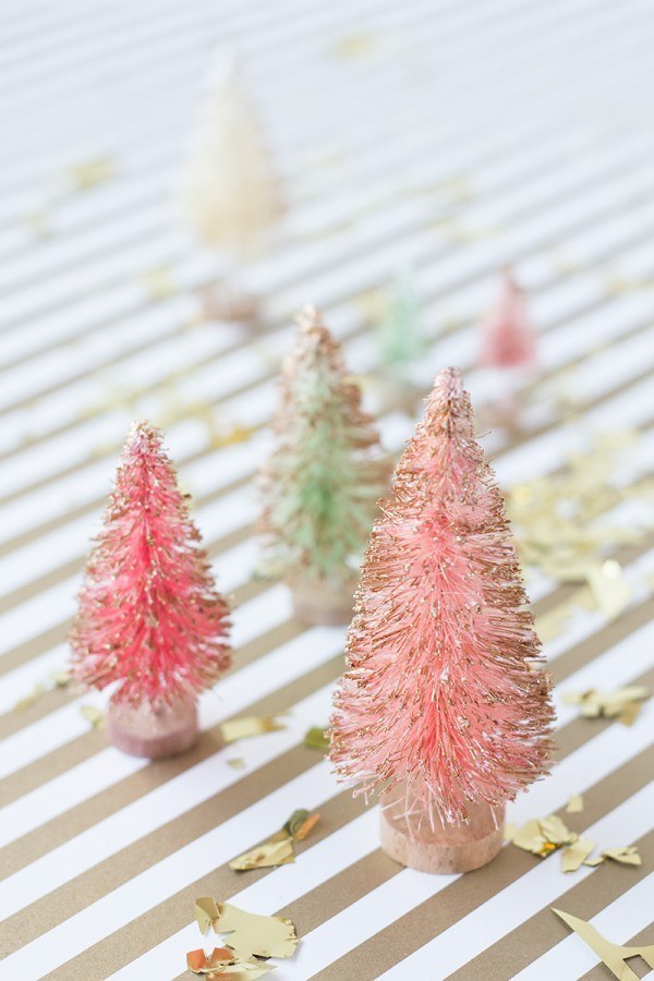 Make little gold-dipped pine trees.