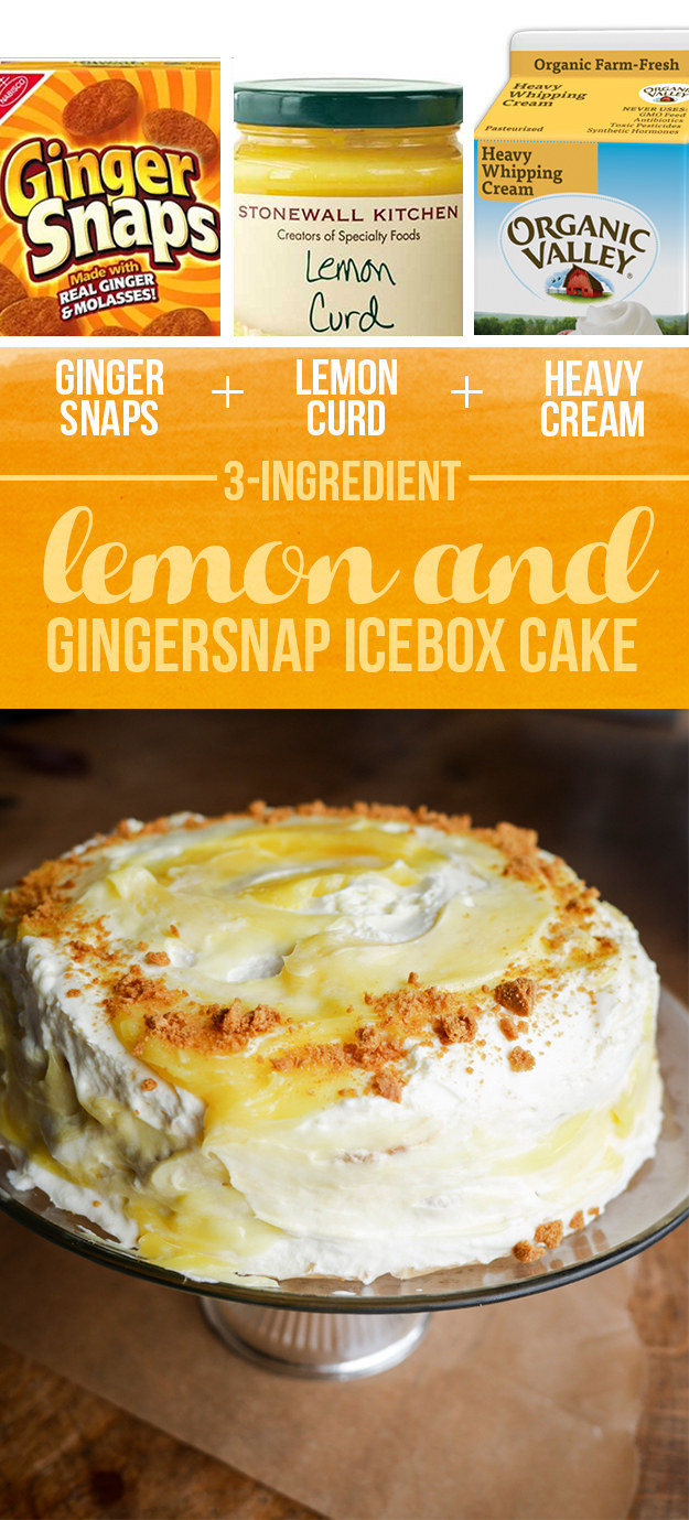 Gingersnaps + Lemon Curd + Heavy Cream = Lemon and Gingersnap Icebox Cake