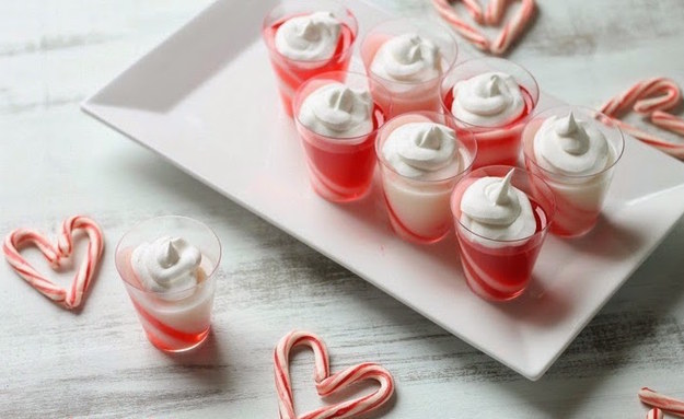 Candy Cane Jell-O Shots