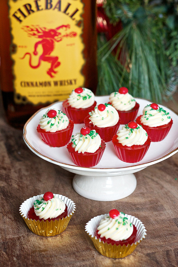 Fireball Jell-O Shot Cupcakes