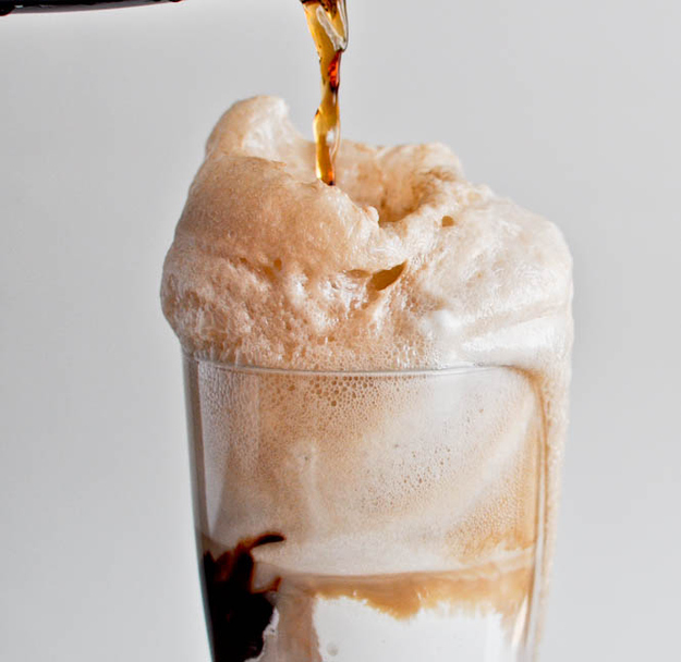 Ice cream floats demonstrate one of the universe's most delicious chemical reactions: CREAMY SODA FOAM.